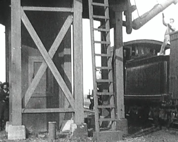 Frame from The Great Train Robbery (1903), dir. Edwin S. Porter, Edison Manufacturing Company — the bandit fires directly at the camera in the film's famous final shot