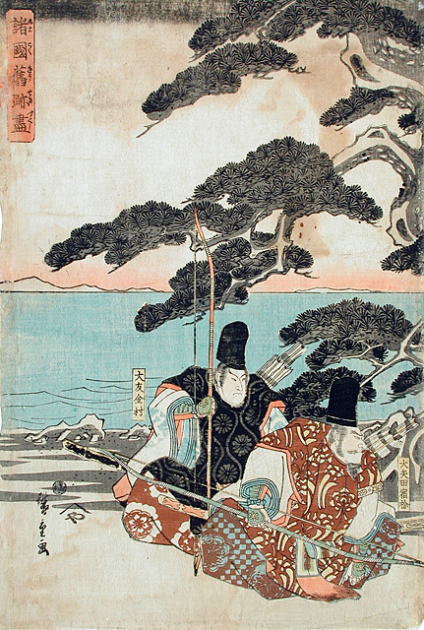 *Empress Jingū and Her Court* (triptych, right panel), 1852–1853 — Los Angeles County Museum of Art (LACMA, acc. M.2000.105.39a–c). Los Angeles County Museum of Art (LACMA).